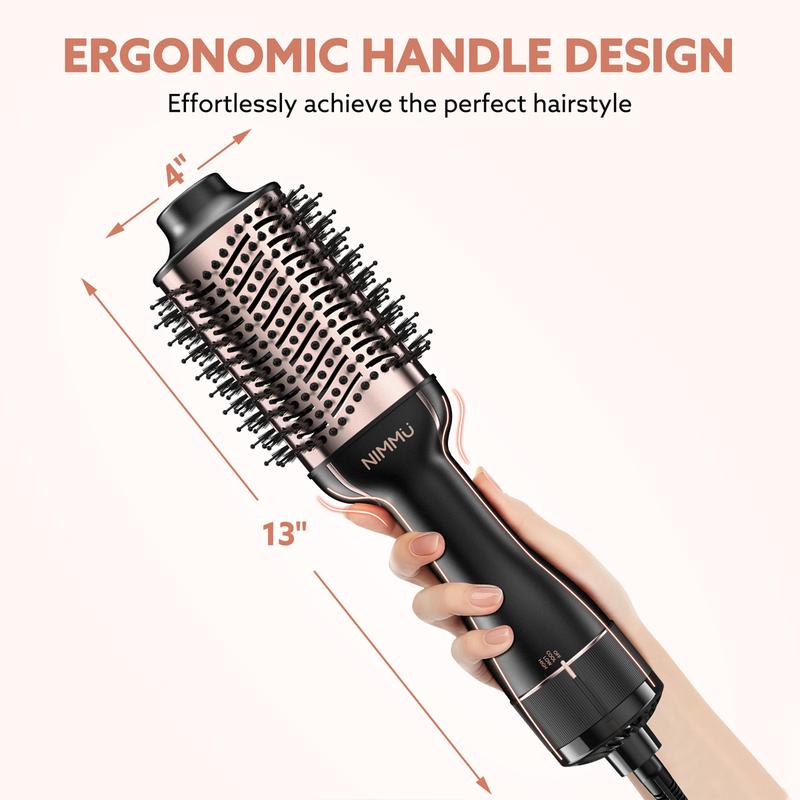 NIMMU Blow Hair Dryer Comfort Comb Multifunctional Negative Ion Anti-frizz Ceramic Titanium Barrel Hot Air Straightener Brush Fast Drying Smooth Hair Styling Tool, Hairdressing Volumizing, Halloween Christmas Fall Winter Girlfriend Women Birthdays Gifts