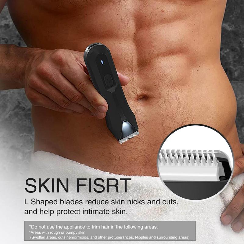 Electric Hair Trimmer for Men, 1 Box Rechargeable Waterproof Electric Ball Trimmer with Positioning Combs & Cleaning Brush & Base, Men's Grooming Tool