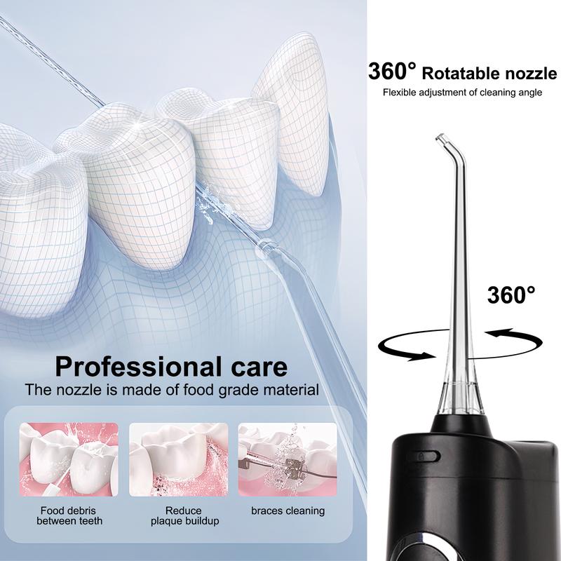 Purehealth Water Flosser Oral Rinser, Wireless Portable Gums and Teeth Stubborn Stain Cleaner, 4 Modes and 4Replacement Heads, Take Care of Oral Health, IPX7 Waterproof, Essential for Travelling, Home and Daily Use, 300ML Water Tank Cordless Gift