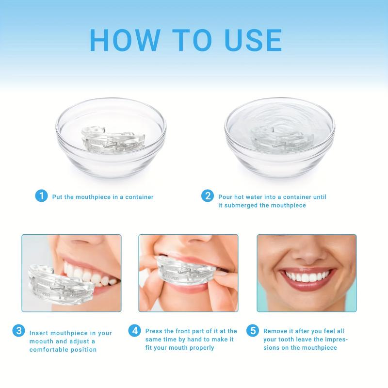 [Universal Size]Anti Snoring Bruxism Silicone Stop Snoring Anti Snore Mouthpiece Apnea Guard Bruxism Tray Sleeping Aid Mouth Guard Health Sleeping Health Care Tool-White