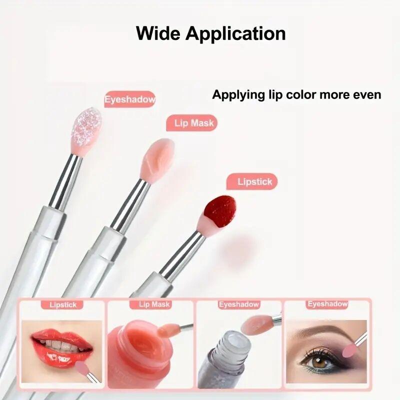 Silicone Lip Brush Set, 12pcs Portable Multi-function Makeup Brushes for Lipstick Eyeshadow, Professional Makeup Tools for Women