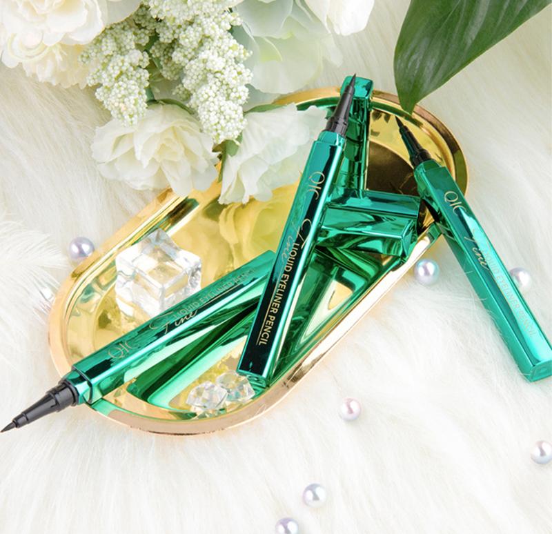 QIC Emerald Green Eyeliner waterproof, sweatproof, non-smudges Star Liquid Eyeliner Slim wholesale beauty makeup