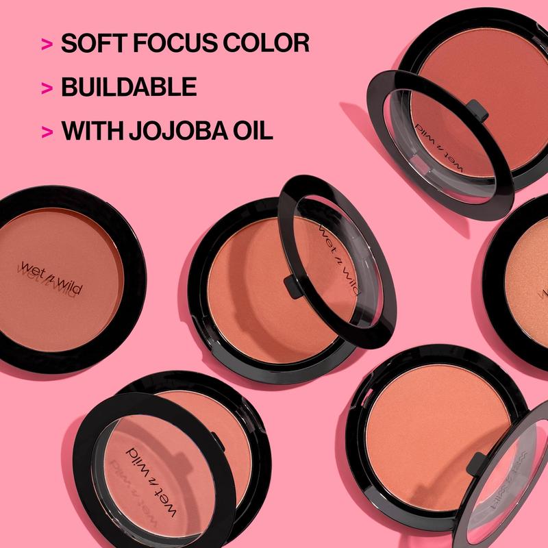 wet n wild Color Icon Blush Powder Makeup, Pinch Me Pink | Matte Natural Glow | Moisturizing Jojoba Oil