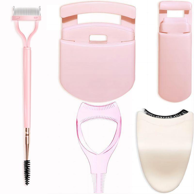 Eyelash Curler & Eyelash Brush & Eyelash Application Tool Set, 5pcs set Eyelash Curling Tool, Professional Makeup Tools for Women