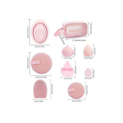 49 Pcs Makeup Tool Set with Makeup Brush, Makeup Eggs, Powder Puffs, Face Wash Puffs, Brush Cleaner Mat &Makeup Organizer Bag, Multi-functional Makeup Tool Kit for Beginners and Professional