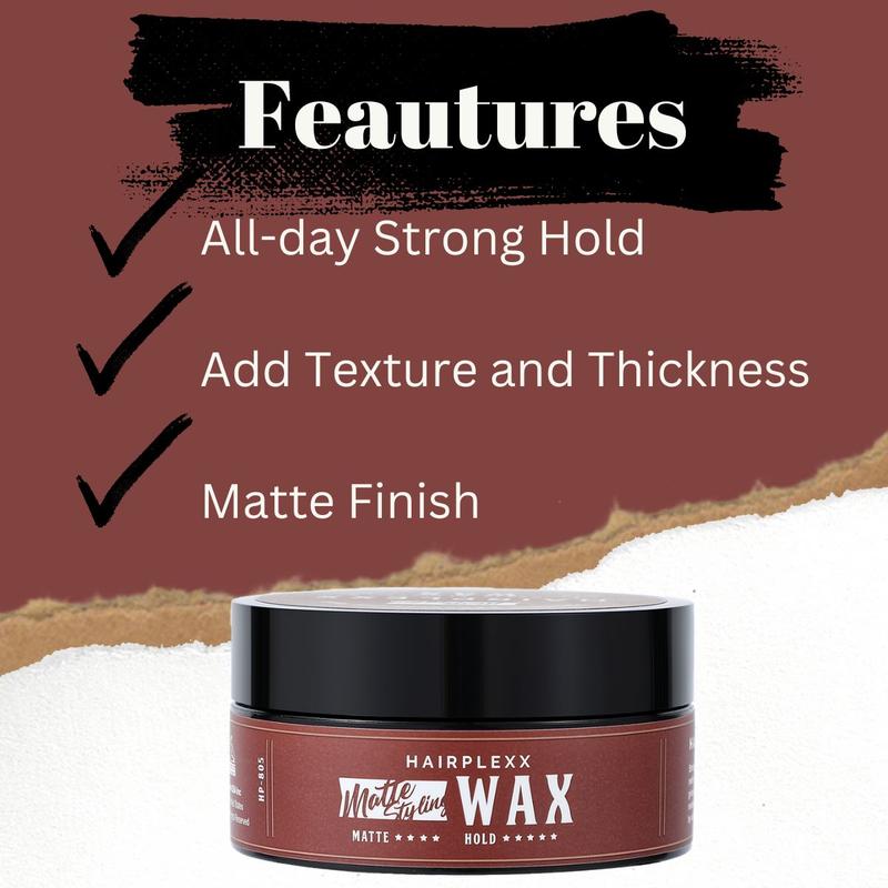 Hairplexx Bundle Sea Salt Volume Spray and Matte Wax_ Natural Volume Look and Hard Hold Matte Wax, Paraben Free Daily Hair Styling Set Gel Haircare