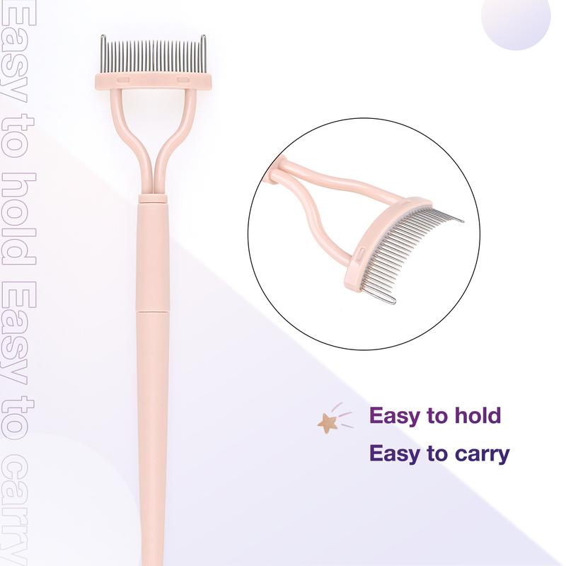 IDN Portable Eyelash Comb Applicator Handle Makeup Stainless Steel Easy to Use Mascara Cosmetic Tools for Beauty Essential to Daily Makeup