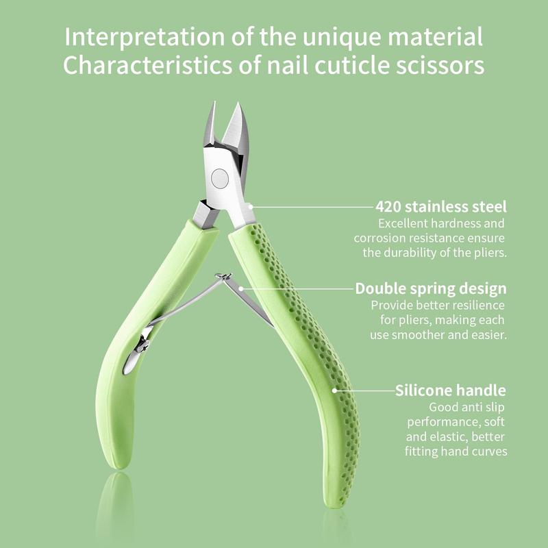 Stainless Steel Cuticle Scissors, Dead Skin Remover, Manicure and Pedicure Care Tool, Durable Spring Design, Nail Care Tool for Home & Salon Use, Christmas Gift