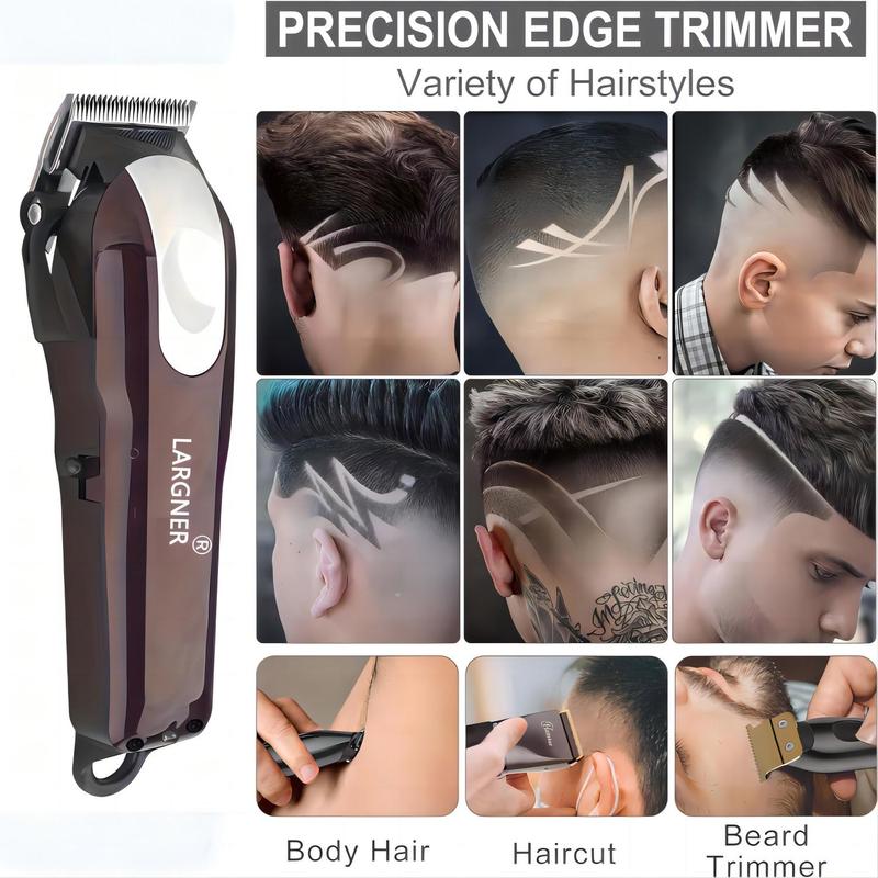 LARGNER Electric Hair Trimmer Kit, 1 Set Portable Hair Clipper with Limit Combs, Professional Hair Trimmer for Men, Great for Travel