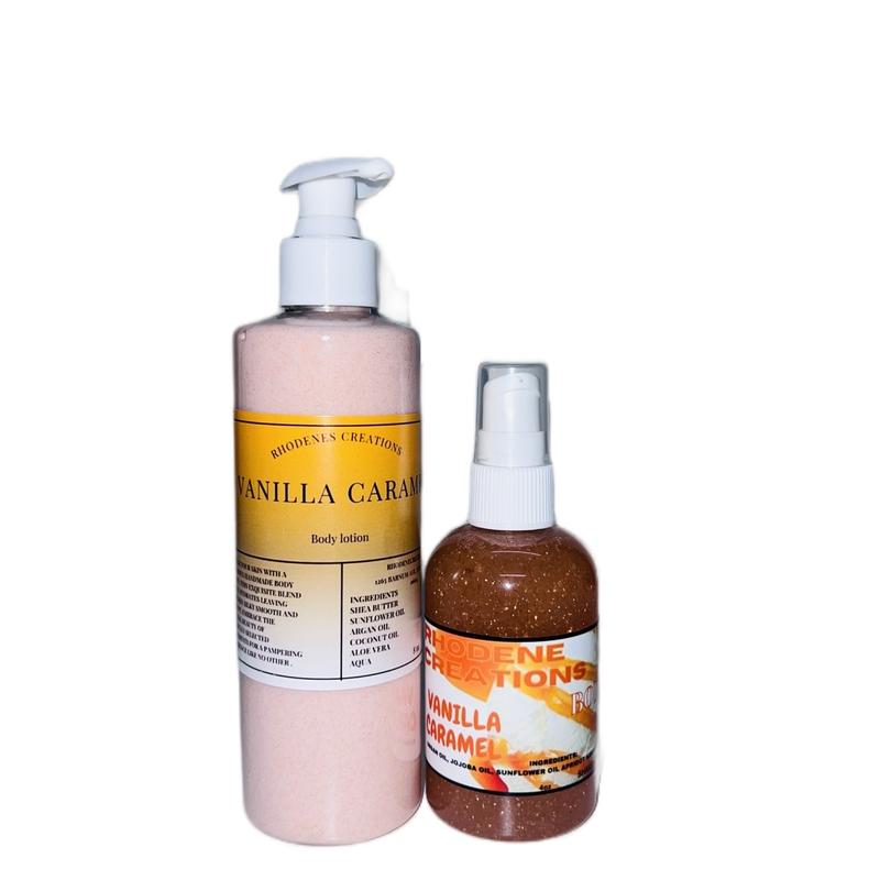 Vanilla Caramel Body Lotion & Body Oil for Smooth Skin