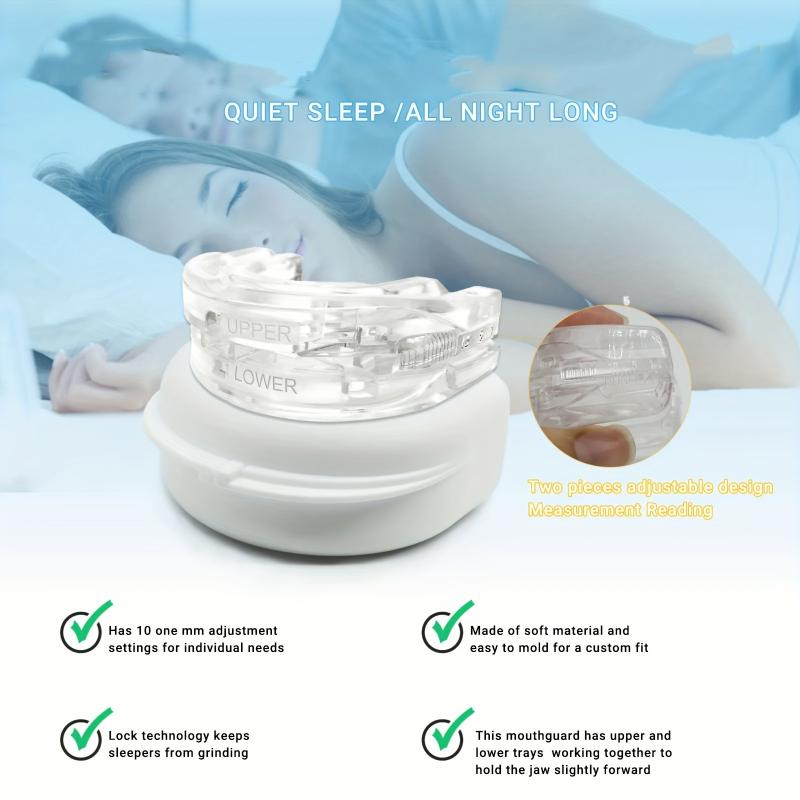 [Universal Size]Anti Snoring Bruxism Silicone Stop Snoring Anti Snore Mouthpiece Apnea Guard Bruxism Tray Sleeping Aid Mouth Guard Health Sleeping Health Care Tool-White