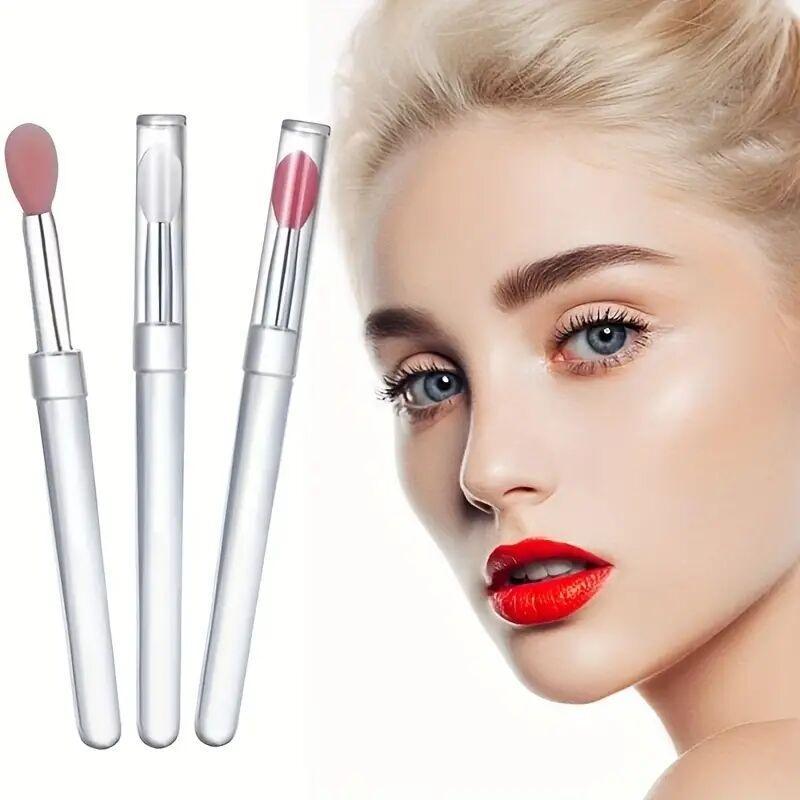 Silicone Lip Brush Set, 12pcs Portable Multi-function Makeup Brushes for Lipstick Eyeshadow, Professional Makeup Tools for Women