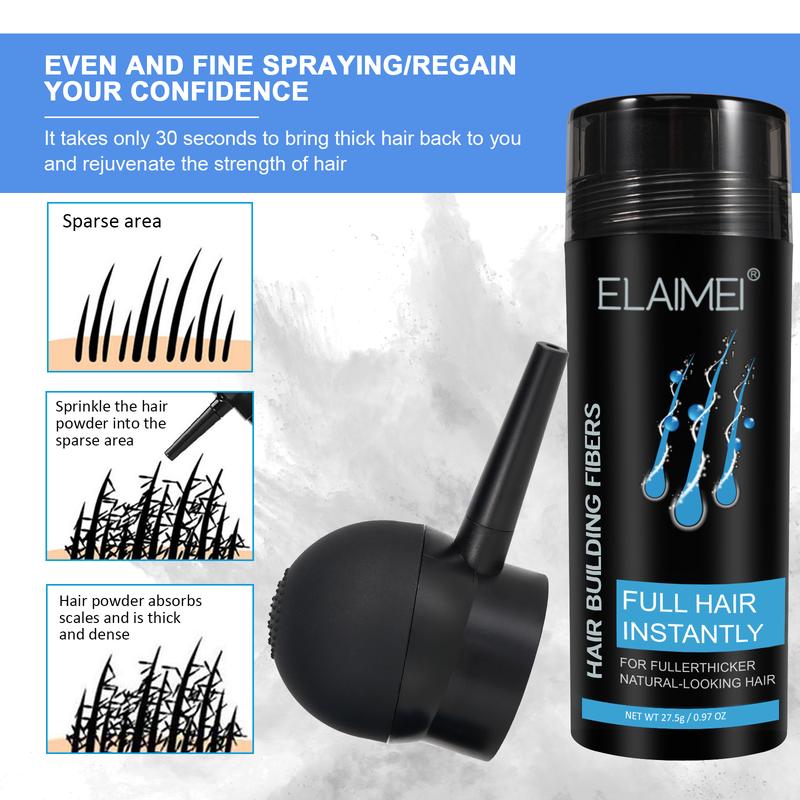 ELAIMEI Hair Fibers - Natural Plant-Sourced Keratin Protein - Thicker Fuller Men's & Women's Hair - Undetectable - 0.97oz Bottle - Hair Care Comfort