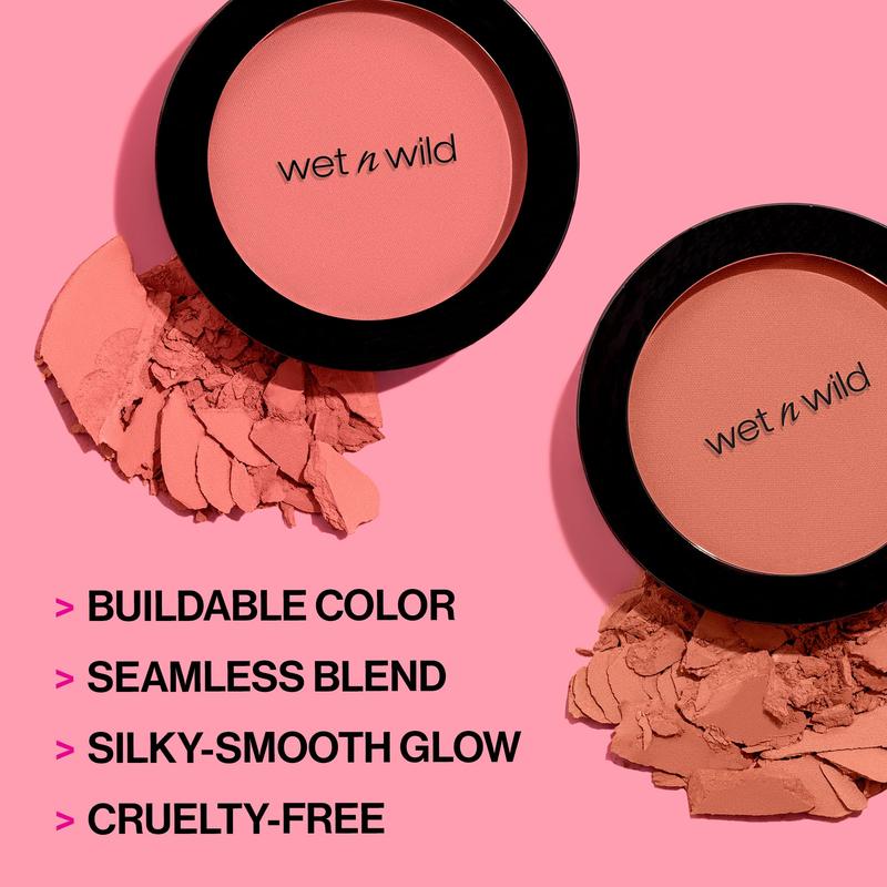 wet n wild Color Icon Blush Powder Makeup, Pinch Me Pink | Matte Natural Glow | Moisturizing Jojoba Oil