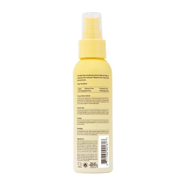 Sun Bum Blonde Formula Hair Lightener, 4 oz Spray Bottle, 1 Count, Blonde. For Blonde to Medium Brown Hair Types curl cream