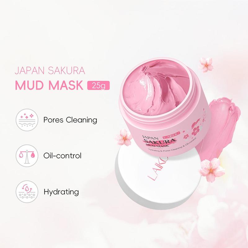 Sakura Deep Cleansing Mud Mask, 3 Counts set Moisturizing Facial Mask, Hydrating Face Mask, Face Care Product for Women & Men