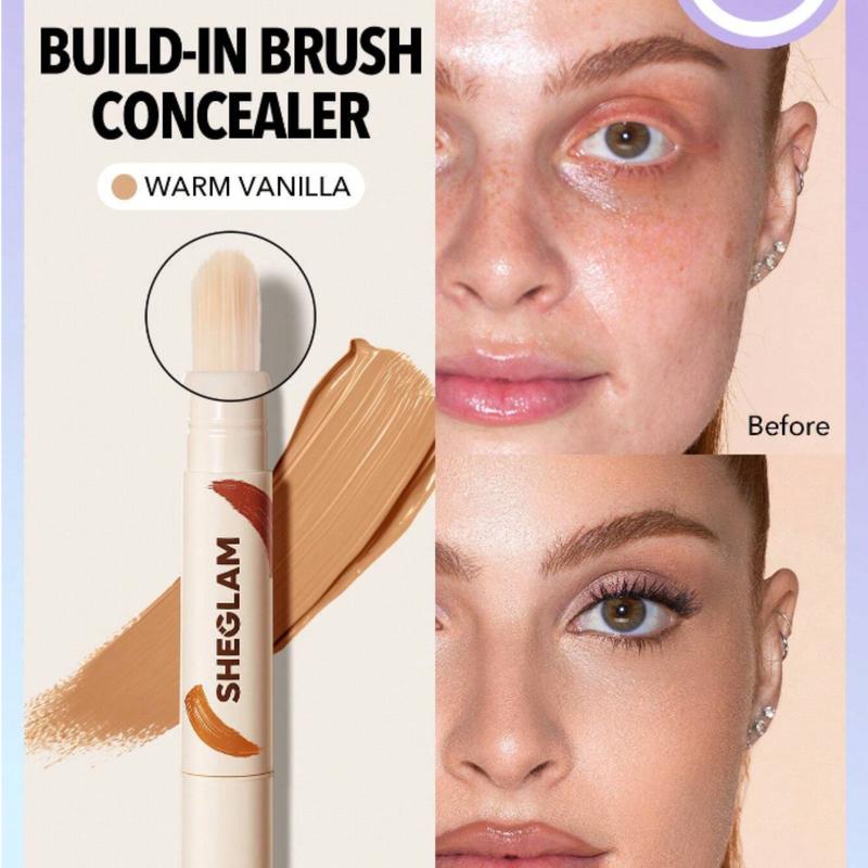 SHEGLAM Perfect Skin High Coverage Concealer-Sand Liquid Brush Cosmetic