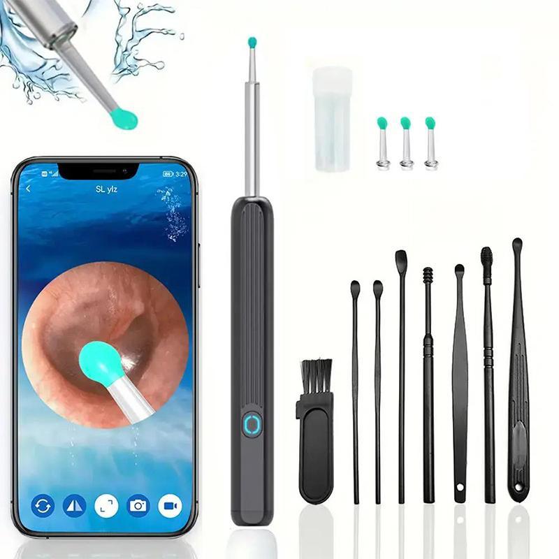 Smart Visual Earwax Removal Tool, 1 Set Earwax Removal Kit, Ear Cleaning Tool with Replacement Heads, Earwax Removal Products for Adults