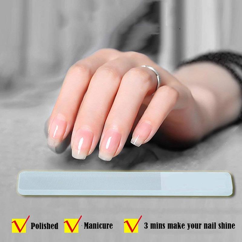 Transparent Glass Nail File with Storage Box, 1 Count Gentle Nail Grinding and Polishing Strip, Professional Nail Polishing File Strip, Manicure Tool Great for Daily Nail Care and Nail Art Projects