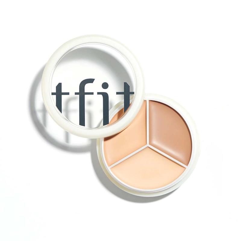 [TFIT] Cover Up Pro Concealer (3 Colors), 3-in-1 Full Coverage Color Correcting Cream (Hydrating, 01 Neutral, 0.52 Oz) for Dark Circles, Spots, Puffiness - High Coverage Eye Corrector for All Skin Tones, K Beauty