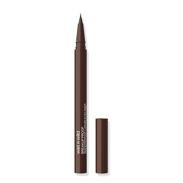 wet n wild Mega Last Breakup Proof Eyeliner - Ultra-Fine Brush, Waterproof, 16-Hour Long-Lasting Wear - Cruelty-Free & Vegan - Brown