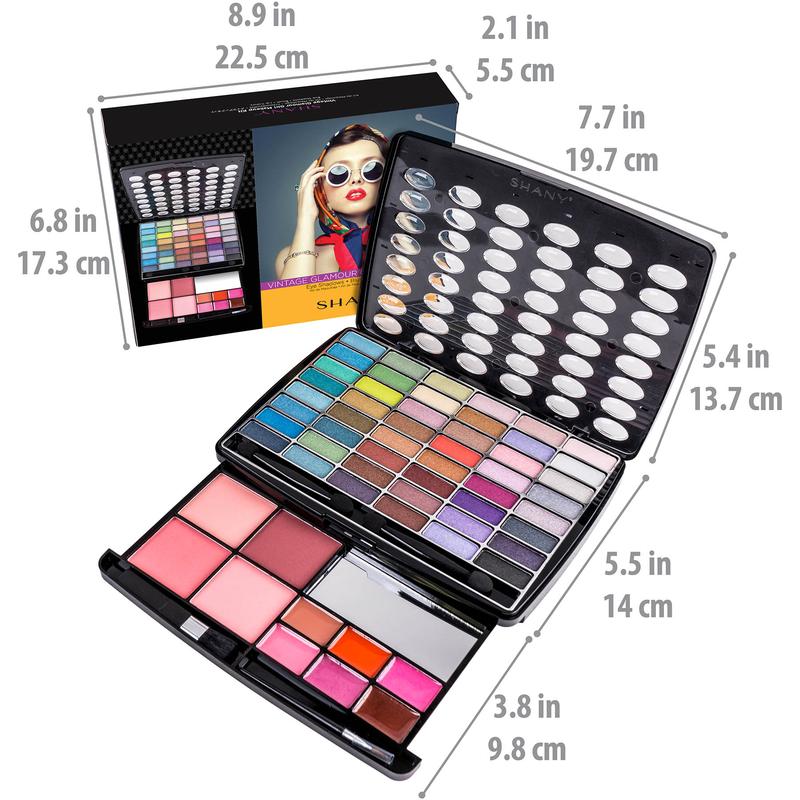 SHANY Glamour Girl Makeup Kit Eyeshadow Palette with Eyeshadows , Blushes, Lipstick Lip-gloss , Makeup Mirror, Makeup applicators, Premium Gift Packaging - Vintage