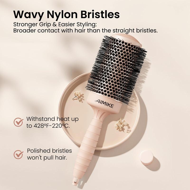 AIMIKE Round Brush for Blow Out, Large Round Hair Brush w Nano Ion Thermal Ceramic Tech, Professional Round Brush for Blow Drying & Styling, Maximum Volume and Shine