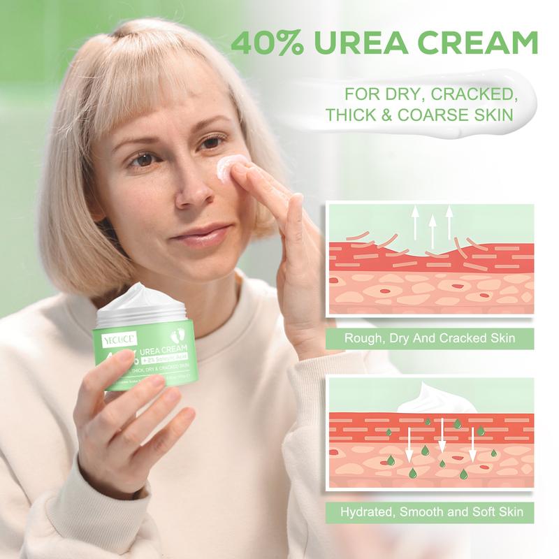 Urea Cream 40 Percent For Feet Plus 2% SalicylicAcid 5.29 oz, Foot Cream, and Hand CreamMaximum Strength with Hyaluronic Acid, TeaTree, and Aloe Vera For Deep Moisturizes, CallusRemover and Soften All Skin Types, Hydrating