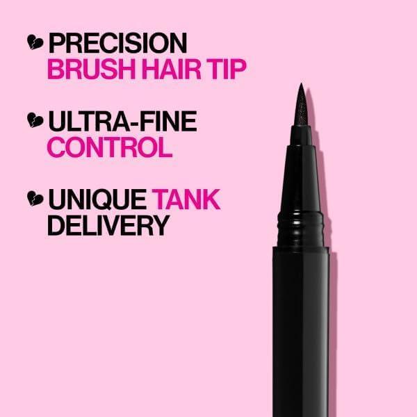 wet n wild Mega Last Breakup Proof Eyeliner - Ultra-Fine Brush, Waterproof, 16-Hour Long-Lasting Wear - Cruelty-Free & Vegan - Brown