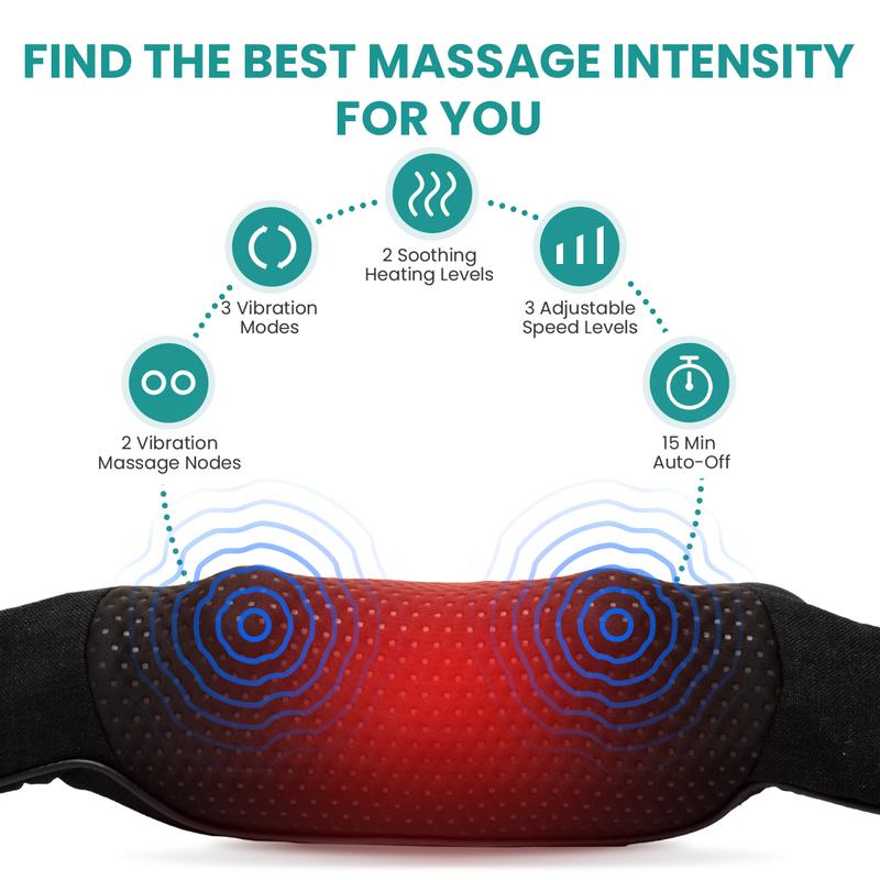 Vibrating Neck Back Massager with Soothing Heat, Nekteck Electric Deep Tissue Massage for Shoulder, Leg, Body Muscle, Home, Office, Car Use