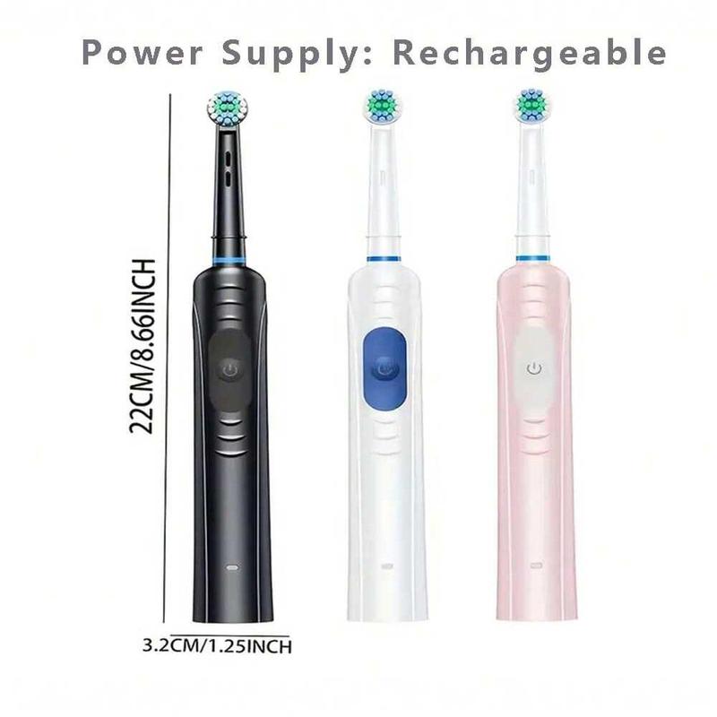 Portable USB Rechargeable Electric Toothbrush Set, 1 Set Toothbrush with Replacement Heads, Intelligent Deep Cleaning Toothbrushes for Adults