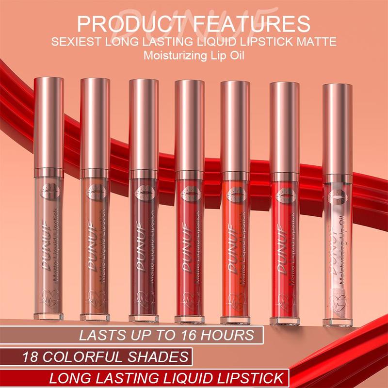 2 in 1 Matte Waterproof Long-lasting Lip Gloss, 2 Counts set Moisturizing Lip Oil, Non-stick Cup Non-fading Lipstick, Perfect Gift for Women, Christmas Gift