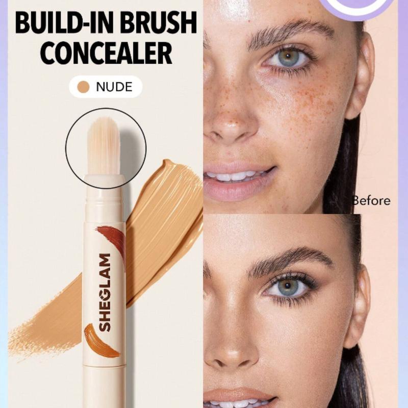 SHEGLAM Perfect Skin High Coverage Concealer-Sand Liquid Brush Cosmetic