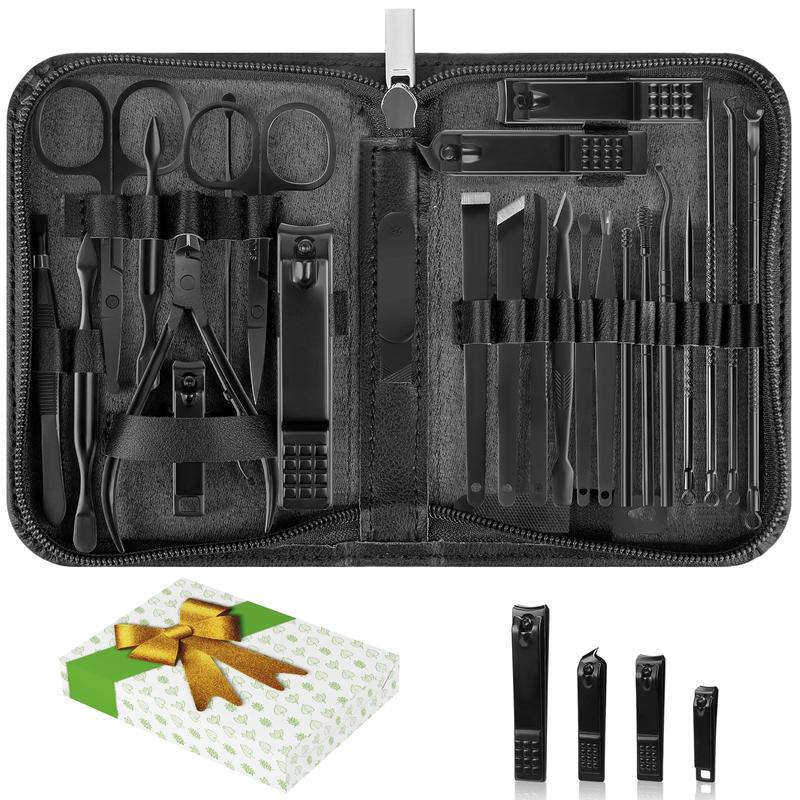 Manicure Set, Professional Nail Clippers Pedicure Kit 26 Pieces Nail Care Tools for Travel & Grooming