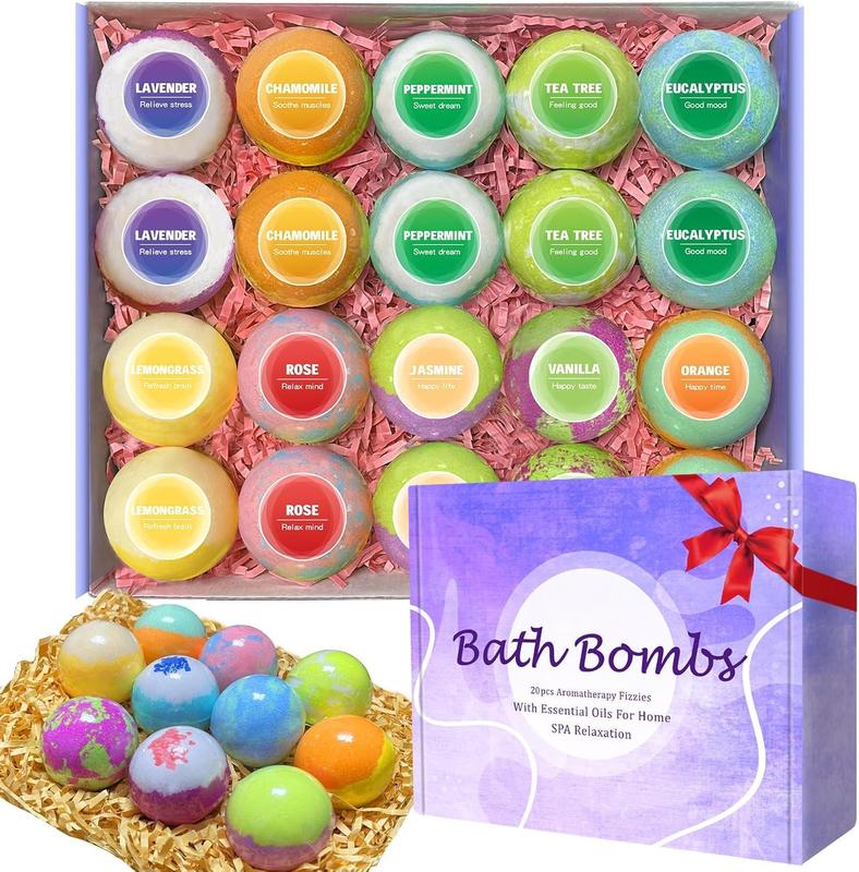 15pcs Bath Balls Gift Set for Women, Handmade Bubble Bath Balls, Christmas Relaxation Gift