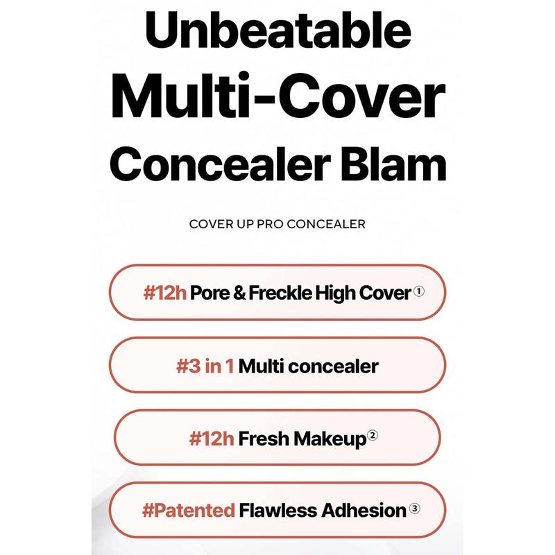 [TFIT] Cover Up Pro Concealer (3 Colors), 3-in-1 Full Coverage Color Correcting Cream (Hydrating, 01 Neutral, 0.52 Oz) for Dark Circles, Spots, Puffiness - High Coverage Eye Corrector for All Skin Tones, K Beauty