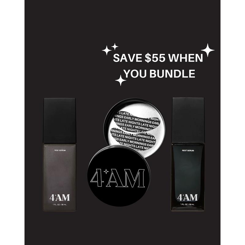 4AM No Sacrifices Bundle - RISE + REST Serums & Overtime Undereye Masks - Skincare