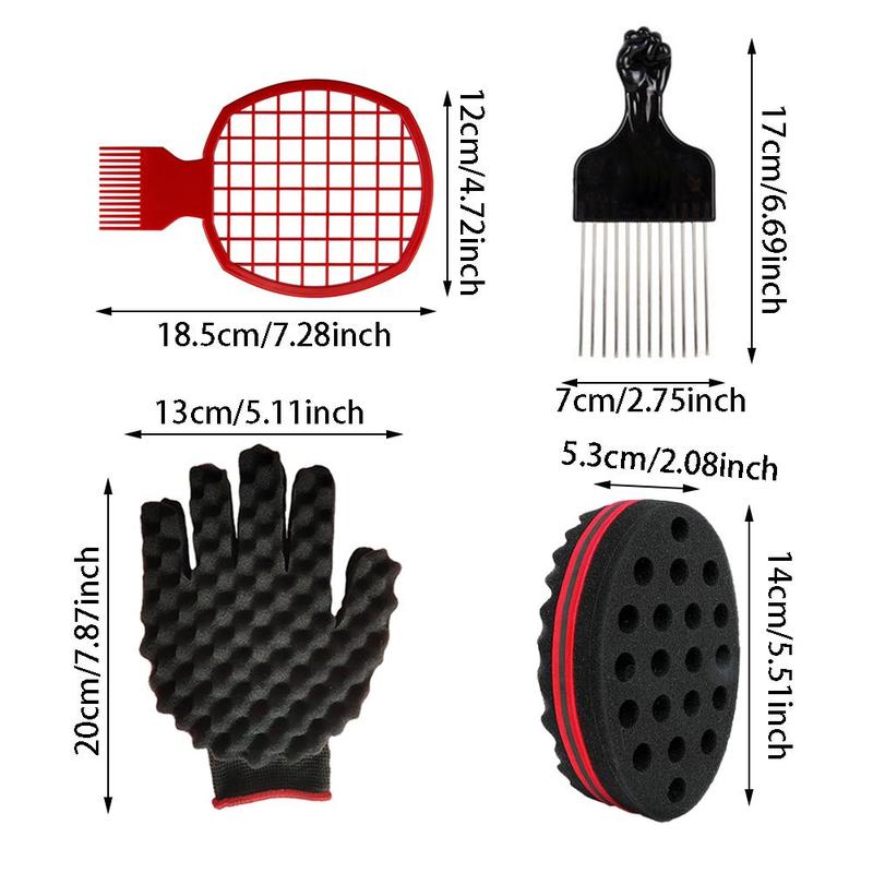 Heatless Hair Styling Tool Set, Mesh Comb & Gloves & Steel Needle Insertion Brush & Sponge Styling Comb, Haircare Accessories for Home & Salon Use, Heatless Styling Tools, Hair Brush Hair Comb for Men, French Combs