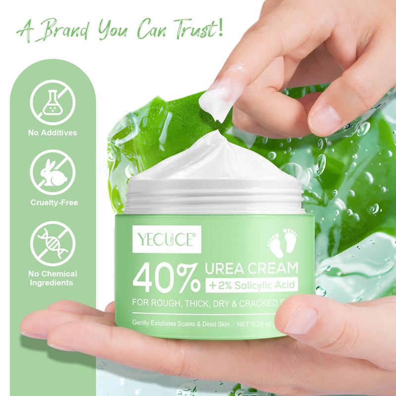 Urea Cream 40 Percent For Feet Plus 2% SalicylicAcid 5.29 oz, Foot Cream, and Hand CreamMaximum Strength with Hyaluronic Acid, TeaTree, and Aloe Vera For Deep Moisturizes, CallusRemover and Soften All Skin Types, Hydrating