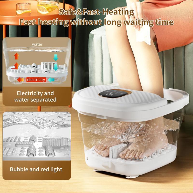 Foldable Foot   with Heat, Touchscreen,Foot Bath  with Adjustable Temperature & Foot Massage Rollers, Pedicure Foot  for Home, Office & Relaxation, Christmas gift for Men & Women