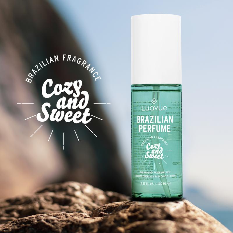 Brazilian Passion & Vitality:  Hair and Body Mist for Women and Men, Cozy & Sweet 3.38 fl oz