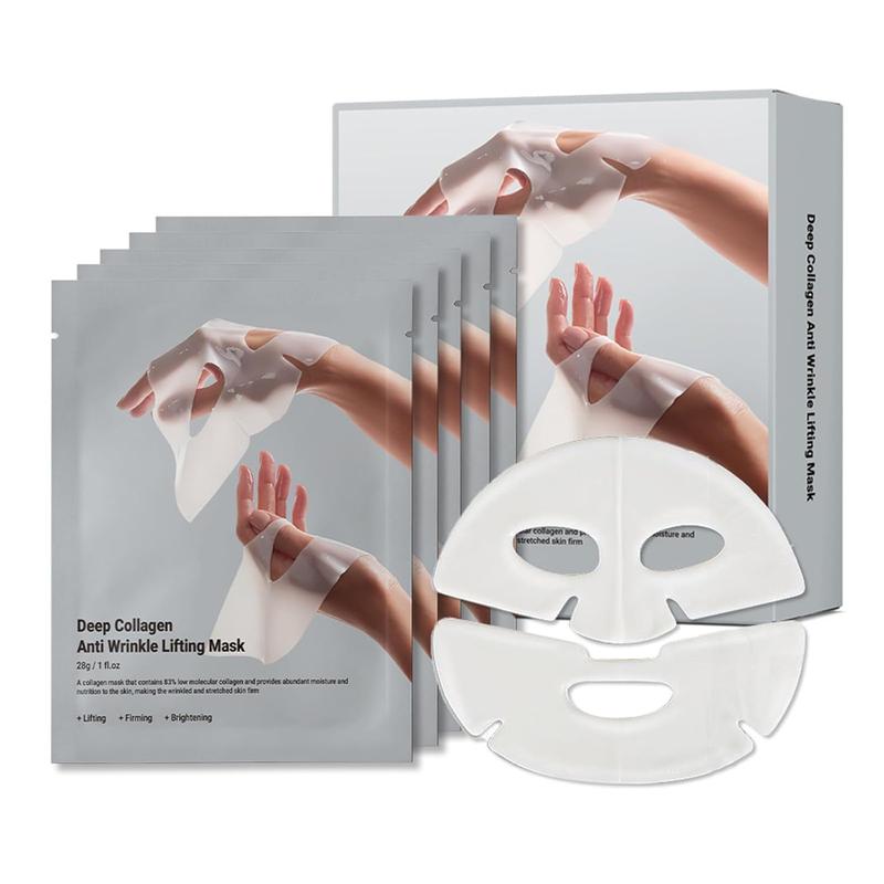 Collagen facial mask moisturizing overnight (4 pieces 1 box) pure collagen film, improve elasticity, tighten and moisturize, repair skin Skin Repair