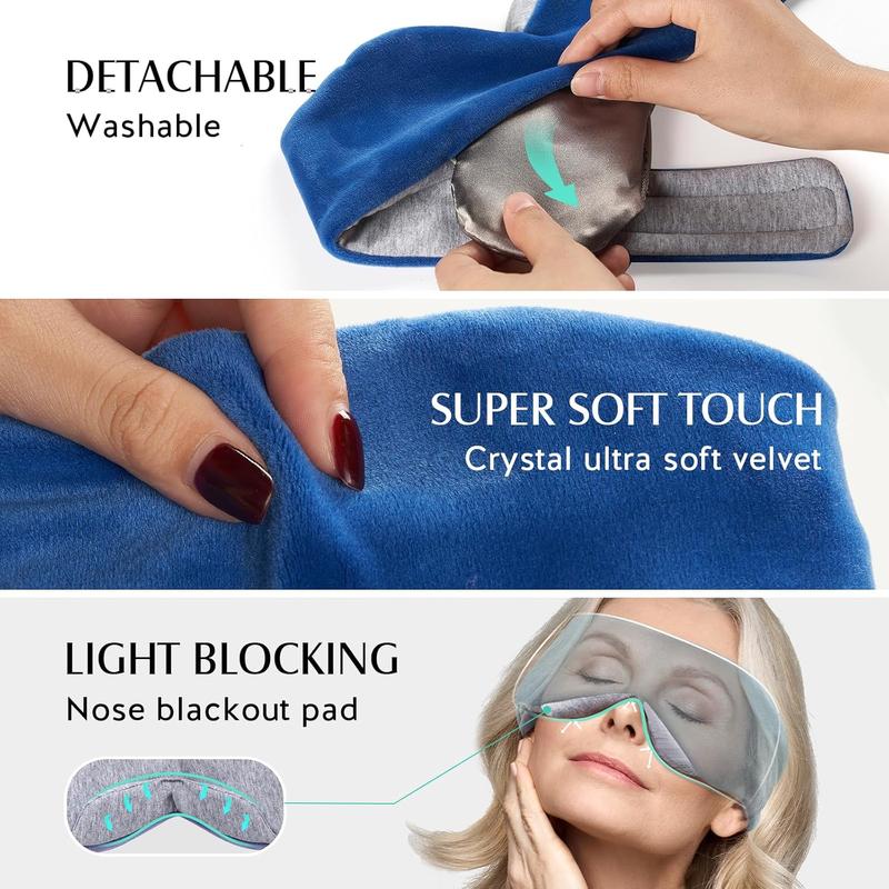 Heated Eye Mask, Warm Eye Compress Mask for Dry Eyes, USB Electric Eye Heating Pad with Temperature & Timer Control, Dry Eye Mask for Relax & Reduce Eye Strain Dark Circle Dry Eye Improve Sleep