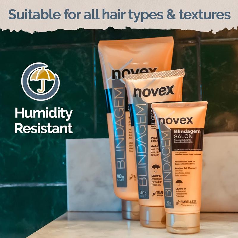 Novex Blindagem Thermal Protector Leave In 14 oz - Heat Protectant hair plus Haircare Conditioner