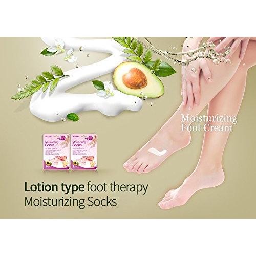 Moisturizing Foot Masks (Socks 6pk) | Foot Cream & Lotion - Sunflower Seed Oil + Avocado Oil + Vitamin E, Mothers Day GIfts