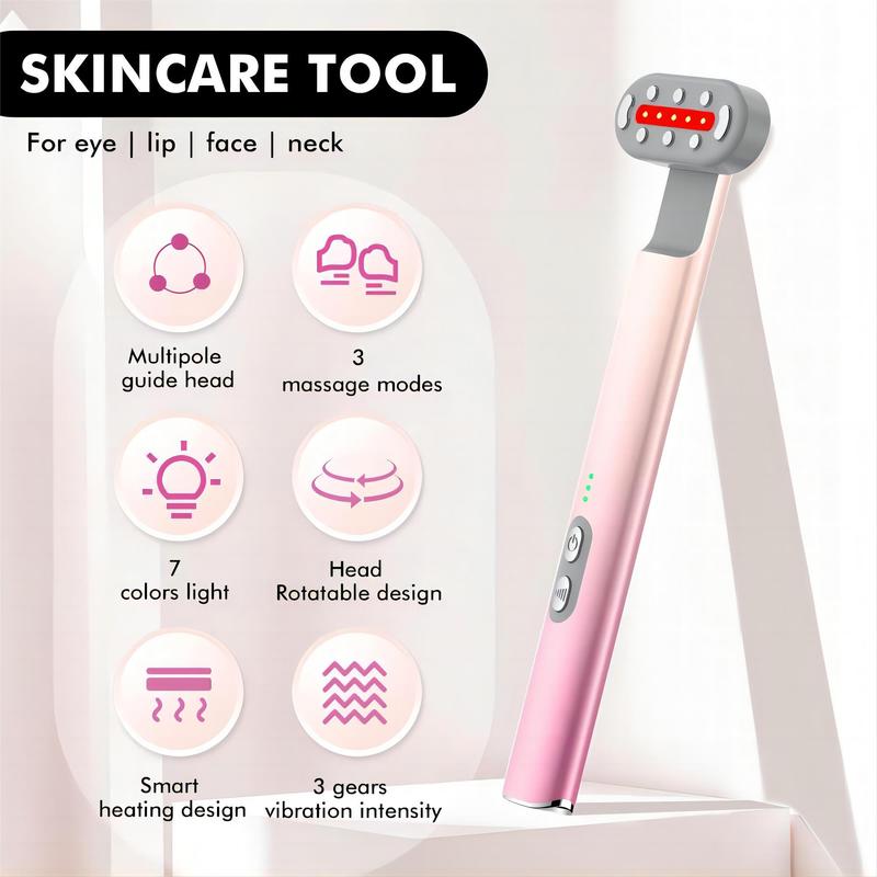 Multifunctional Beauty Wand, 1 Count Portable Handheld Face & Neck & Eye Massager with 3 Massage Modes, Skincare Tool for Women