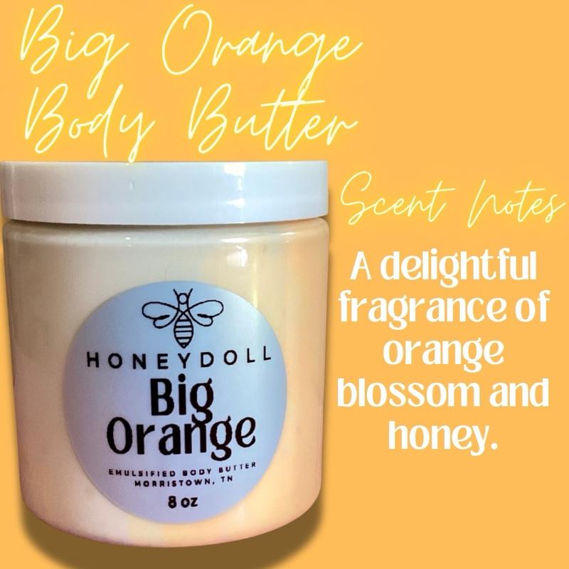 Honeydoll Orange Emulsified Body Butter - Orange Blossom and Honey Scented - Body Care