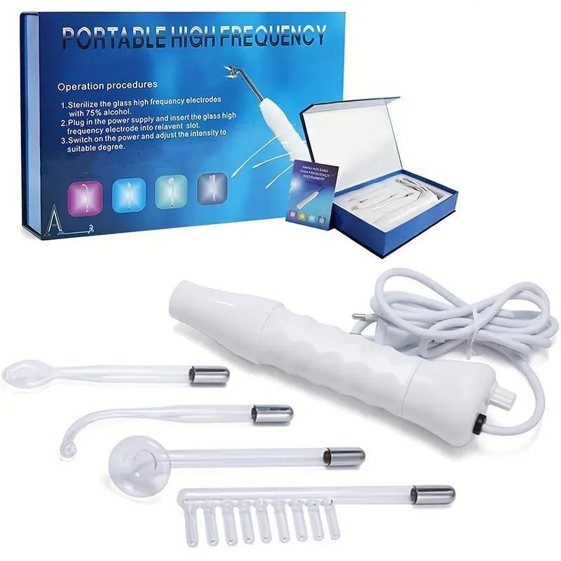 Portable Handheld High Frequency Electric Wand, 1 Set High Frequency Electric Comb, Facial Beauty Instrument for Women & Girls