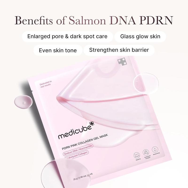 Salmon DNA PDRN Pink Collagen Jelly Gel Mask for Glass Glow Skin - Korean Skincare, 28g, 4ea - Skin Repair, Comfort