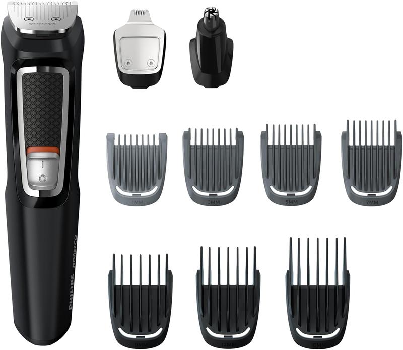 Philips Norelco Multi Groomer All-in-One Trimmer Series 3000-13 Piece Mens Grooming Kit for Beard, Face, Nose, Ear Hair Trimmer and Hair Clipper - NO Blade Oil Needed, MG3740 40